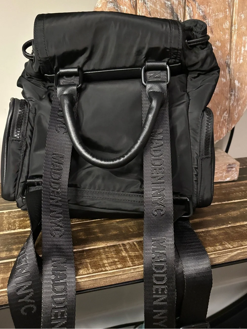 Madden NYC  Black Nylon Utility Backpack